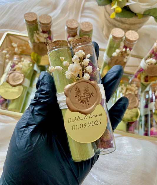Fiole Personnalisée en Verre – Cadeau Invité Élégant - Lia Bloom
