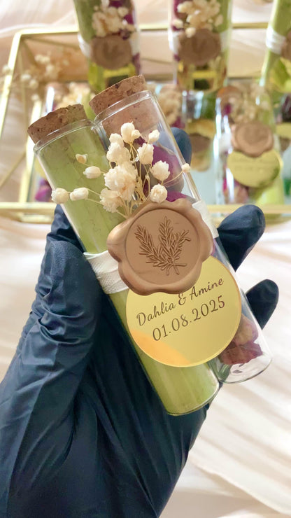 Fiole Personnalisée en Verre – Cadeau Invité Élégant